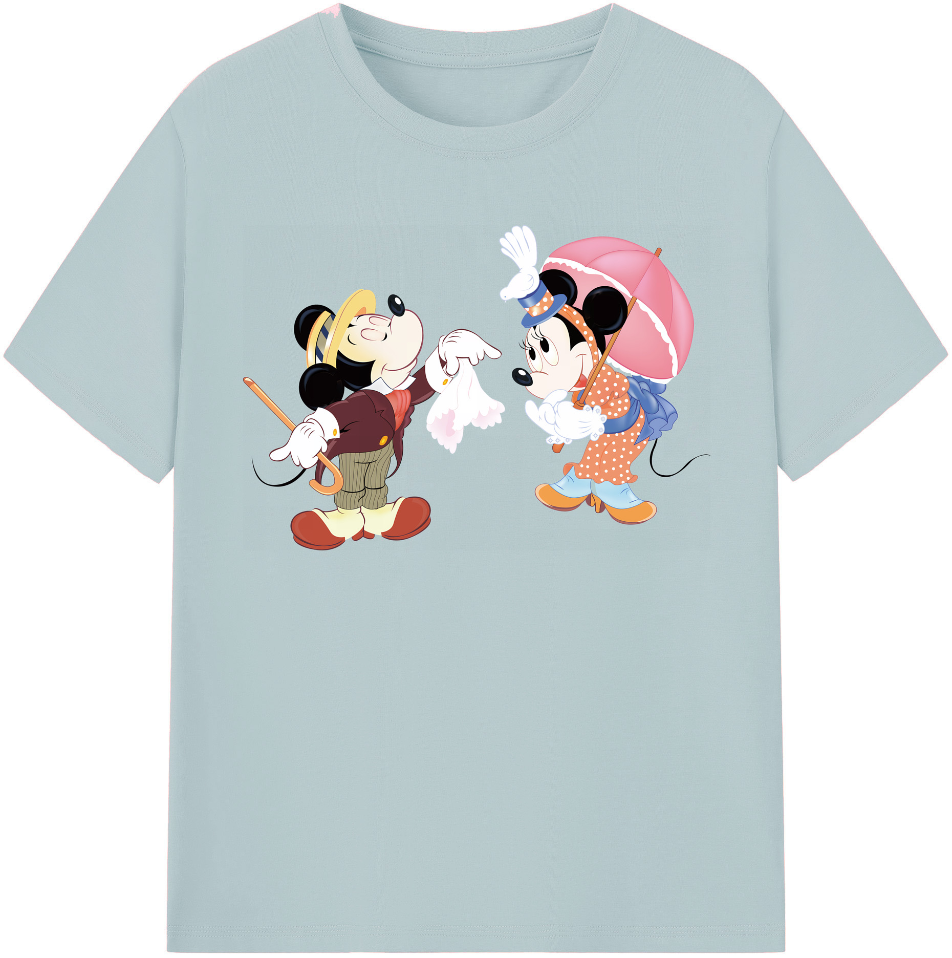 （画像用） ミッキーマウス Mickey Mouse 綿100％半袖Tシャツ（フロントプリント）